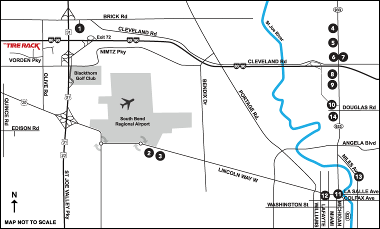 Area Hotels - South Bend, Indiana Location